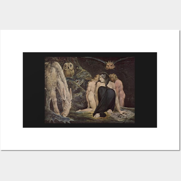 hecate the night of enitharmon s joy 1795 - William Blake Wall Art by Kollagio